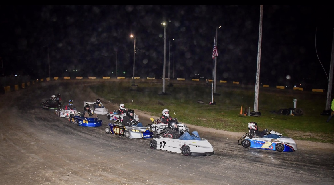 racers in a night race