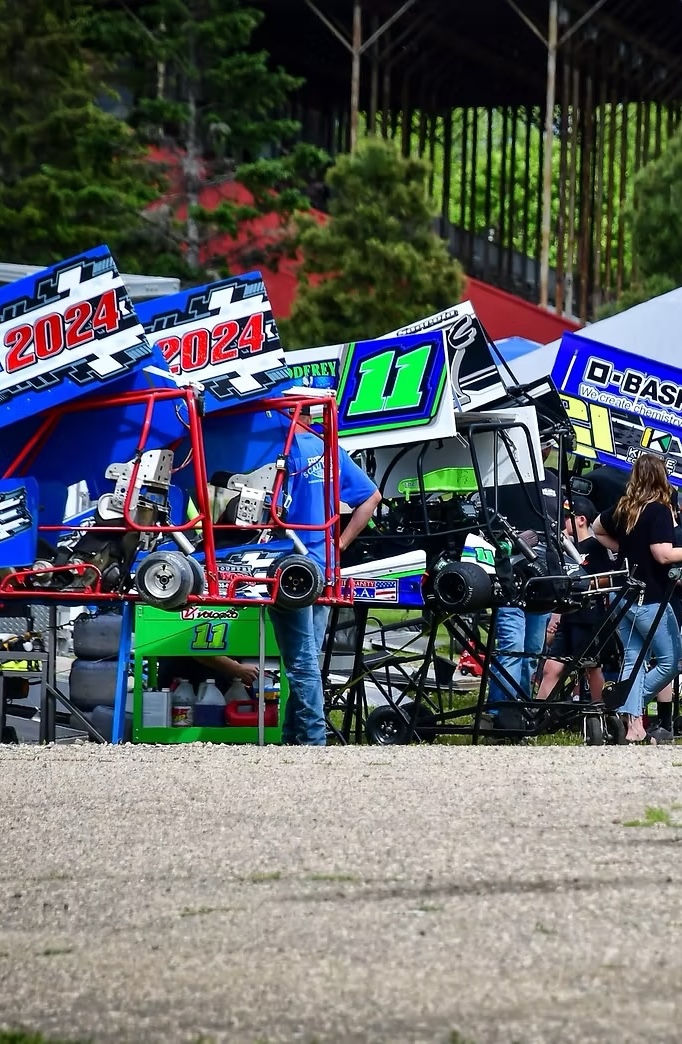 go karts on repair stands